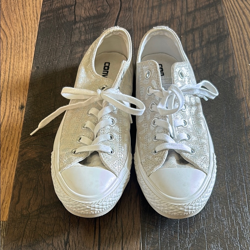 Converse Silver Leopard Print Sneakers Classic Style